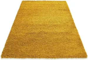 Modern Gold Shaggy Area Rug Elegant and Fade-Resistant Carpet Runner - 120x170 cm