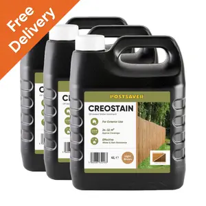 12L Creostain Fence Stain & Shed Paint (Light Brown) - Creosote / Creocote Substitute - Oil Based Wood Treatment (Free Delivery)