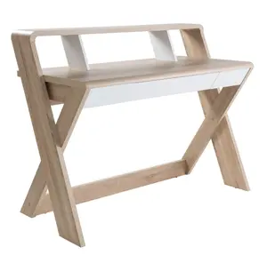 Aspen Desk with Drawer Light Oak/White