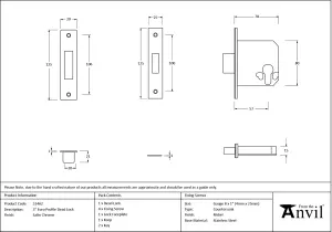 From The Anvil Satin Chrome 3" Euro Profile Dead Lock