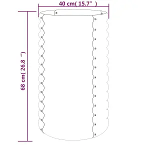 Berkfield Garden Planter Powder-coated Steel 40x40x68 cm Green