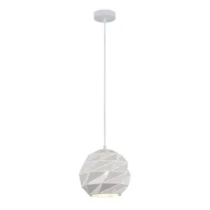 Luminosa Modern Hanging Pendant White 1 Light , E27