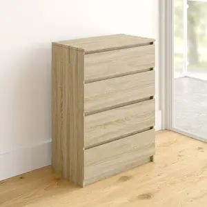 Tonya 4 Drawer 70Cm W Chest Of Drawers Sonoma Oak