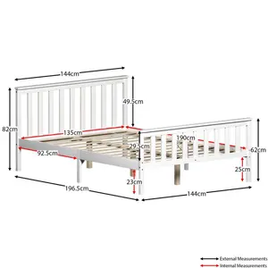 Vida Designs Milan Bed Frame White / Double (4'6)