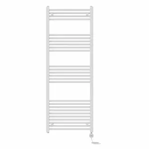 Right Radiators Prefilled Thermostatic Electric Heated Towel Rail Straight Ladder Warmer Rads - White 1600x600 mm