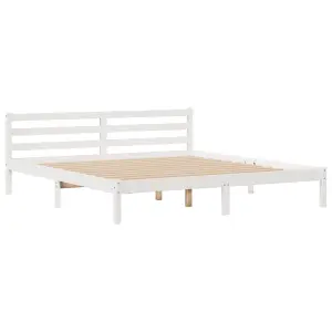 Berkfield Bookcase Bed without Mattress White 180x200 cm Super King Solid Wood Pine