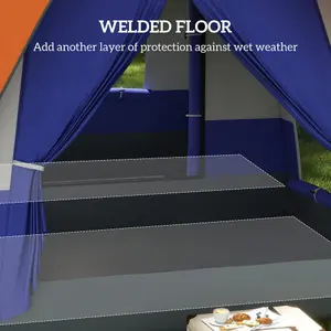 Outsunny Camping Tent with 3000mm Waterproof Rainfly & Screen Panels, Orange