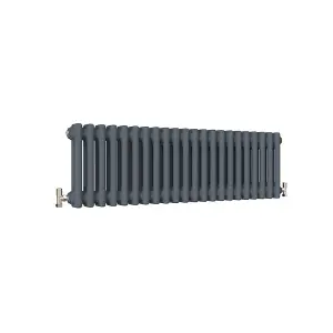 Horizontal Anthracite Double Column Radiator (H) 300mm x (W) 1010mm, 2304 BTU.