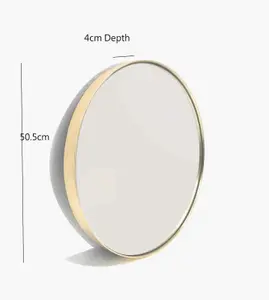 Studio Round Wood Accent Wall Mirror/Vanity Mirror/Bathroom Mirror,Gold