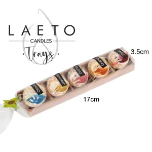 Set of 5 Scented Candles With Small Shell Shaped Holders by Laeto Ageless Aromatherapy - FREE DELIVERY INCLUDED