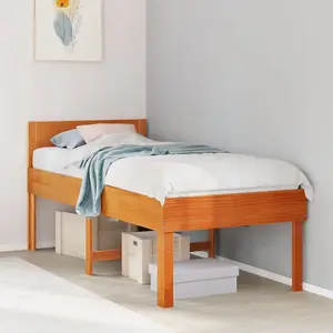 Berkfield Bed Frame without Mattress Wax Brown 80x200 cm Solid Wood Pine