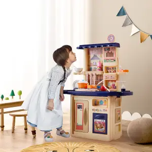 Play Kitchen Toddler Kitchen Toy Playset with Real Sounds & Lights