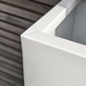 80cm Long Zinc Matte White 60cm Tall Trough Planter