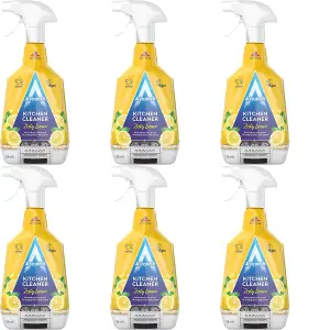 Astonish Zesty Lemon Kitchen Cleaner, Cuts Through Grease and Grime, 750ml (Pack of 6)