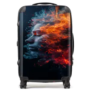 Fiery Mindscape: Portrait In Flames Suitcase - Medium