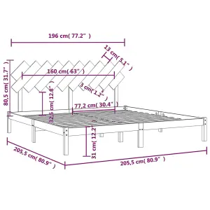 Berkfield Bed Frame White 200x200 cm Solid Wood