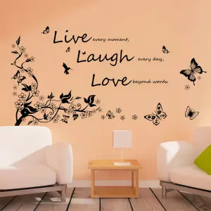 Walplus Wall Sticker Decal Wall Art Live Laugh Love Wall Vine Classic Decor