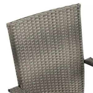 Berkfield Stackable Outdoor Chairs 4 pcs Grey Poly Rattan