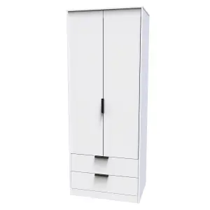 Fuji 2 Door 2 Drawer Wardrobe in White Matt (Ready Assembled)