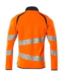 Mascot Accelerate Safe Modern Fit Zippered Sweatshirt (Hi-Vis Orange/Dark Navy)  (Medium)