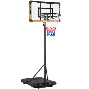 Yaheetech Brown Portable Basketball System with Adjustable Height Pole and Wheels 71.6cmL x 45.7cmW