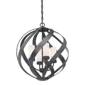 Luminosa Quoizel Blacksmith Spherical Pendant Ceiling Light Old Black, IP44