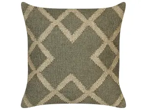 Throw Cushion GOPI Jute 45 x 45 cm Geometric Green