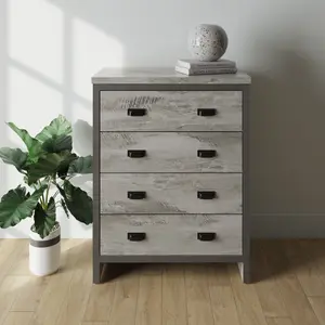 GFW Boston 4 Drawer Chest of Drawers Grey