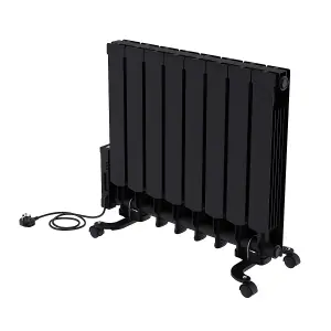 Right Radiators Electric Oil Filled Radiator WiFi Timer Portable Wall Mounted Thermostat Heater Black 1500W