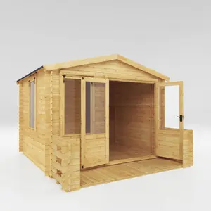 Mercia 11ft x 12ft Apex Log Cabin with Veranda (19mm)