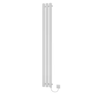 Ximax Vulkan Round Tube VUE1800210W White Electric & gas Vertical Electric designer 2048BTU Radiator, (W)210mm x (H)1800mm