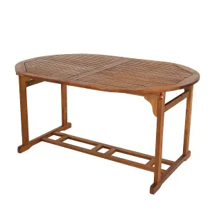 Charles Bentley FSC Acacia Hardwood Oval Extendable Table