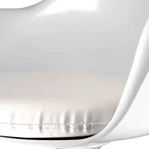 White Tulip Armchair with White PU Cushion