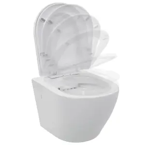 Berkfield Wall Hung Rimless Toilet Ceramic White