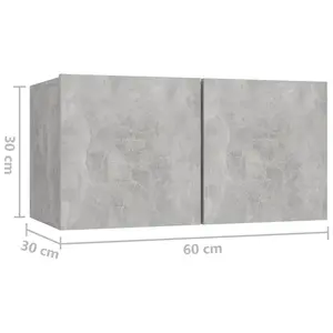 Berkfield Hanging TV Cabinets 3 pcs Concrete Grey 60x30x30 cm