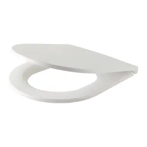 GoodHome Cavally White D-shaped Soft close Toilet seat