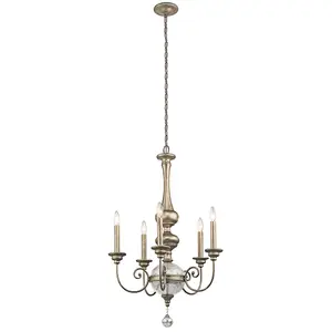 Elstead Rosalie 5 Light Chandelier Gold Finish, E14