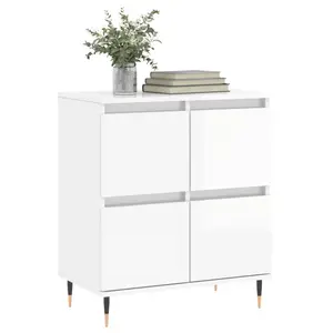 Marcele Bedside Table High Gloss White