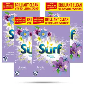 Surf Lavender & Spring Jasmine Laundry Powder 2.25kg, 180 Washes, 4Pk