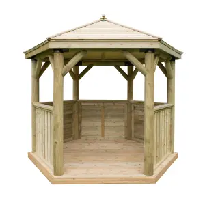 Forest Garden Hexagonal Gazebo, (W)3.3m (D)2.84m with Floor included