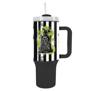 Beetlejuice Never Trust The Living 1L Travel Mug Black/White/Green (One Size)