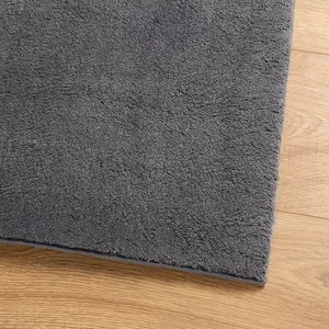 Rug HUARTE Short Pile Soft and Washable Anthracite 200x200 cm