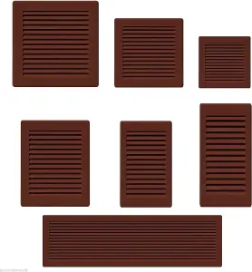 Air-Tech Vent Grille Brown Plastic Wall Ducting Ventilation Cover Variety of Sizes (200 x 300mm)