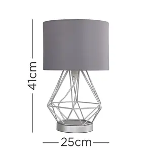 Haigler Metal Table Lamp (Set of 2) Copper / Grey / No Bulb