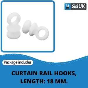 Curtain Rail Slider Hooks Rollers Curtain Track Glider Hook Integra Discrete Slim Glide Lubri Button Slides Hooks Pack of 40