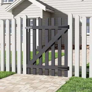 Grey Wooden Garden Fence Gate Single Swing Gate with Latch H 120cm x W 90cm