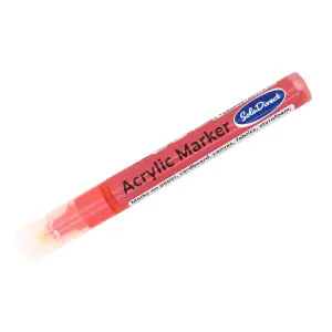 Acrylic Paint Marker Pen Permanent for Stone Leather Fabric Plastic (Metallic Neon Red)