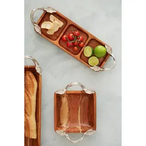 Interiors by Premier Vine Acacia Wood Square Dish