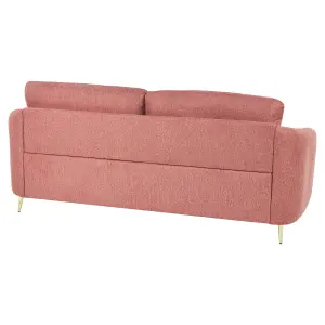 3 Seater Fabric Sofa Pink TROSA