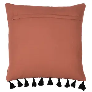 furn. Radiance Tufted Cotton Tasselled Feather Filled Cushion